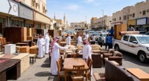 فريق متخصص يقوم بمعاينة وتقييم ونقل الأثاث بأمان واحترافية ضمن خدمات شراء الاثاث المستعمل حي الازدهار بالرياض