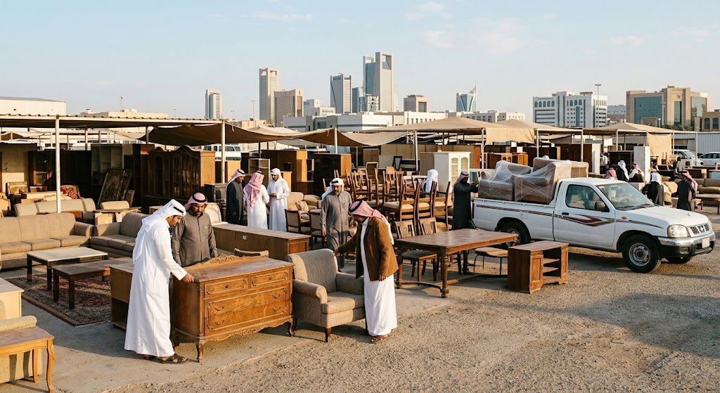 فريق متخصص يقوم بتقييم وشراء الأثاث المستعمل ضمن خدمات شراء الاثاث المستعمل حي النخيل بالرياض